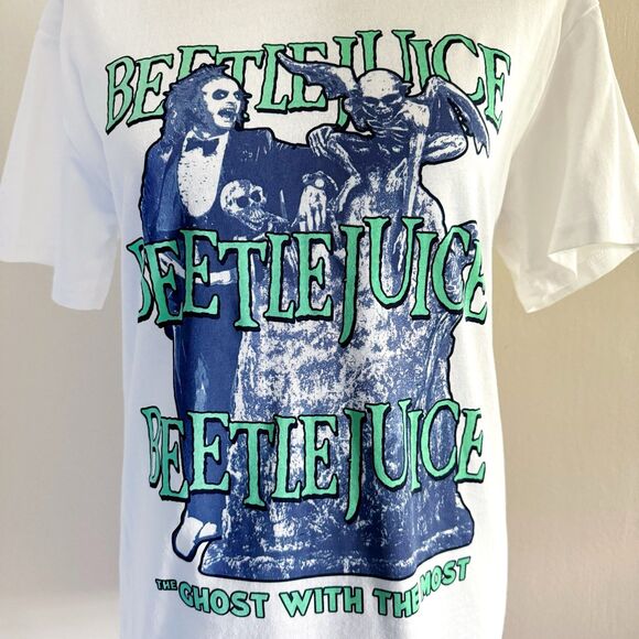 Beetlejuice T-Shirt Mens Size Medium Beetle Juice 80s Movie Halloween Fun Gift - Picture 3 of 5